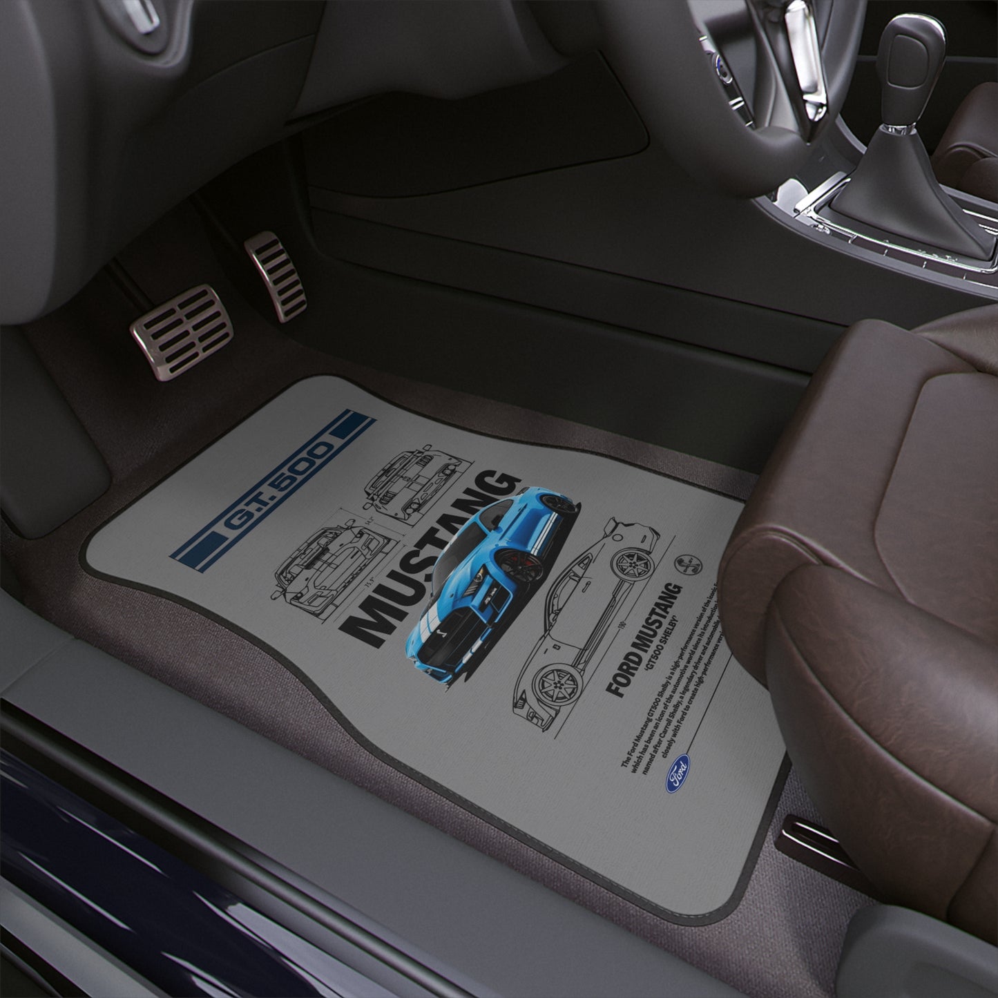 Ford Mustang GT 500 Blueprint Floor Mat